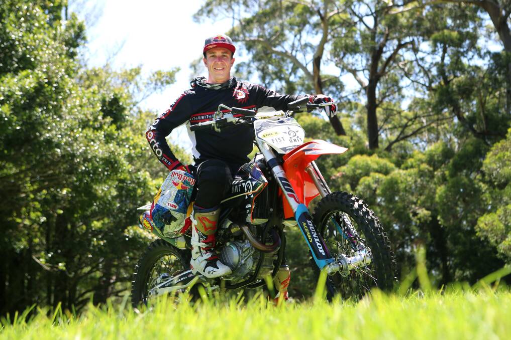 WHERE THE HEART IS: Kiama motocross icon Robbie Maddison returned to the South Coast last week for a special shoot with restaurant chain Oporto. Picture: Sylvia Liber. 