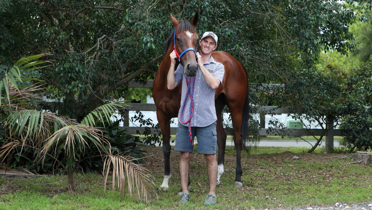 Trainer Luke Price with promising mare Tochi. Photo: Sylvia Liber