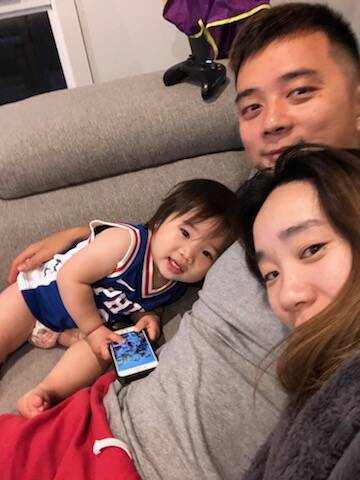 Chloe Luo with her father Yufei Luo and mother Yi Zhao.