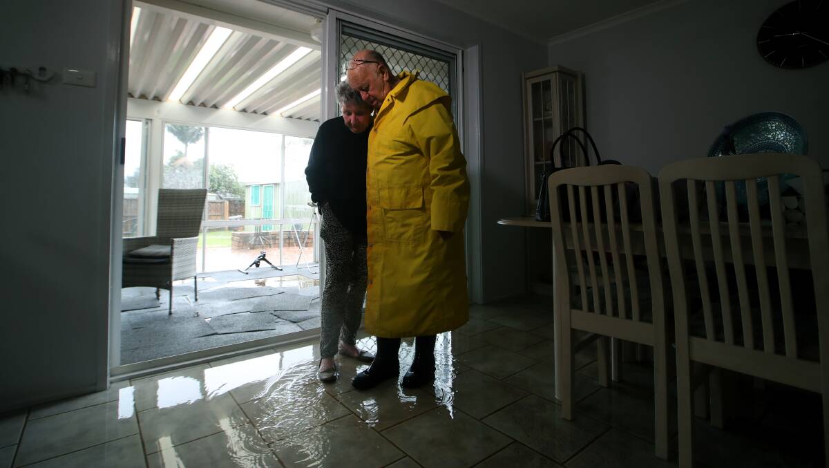 LUCKY ONES: Bernie Gardner says he and wife Hazel are 'lucky' damage to their home is not as bad as damage to other homes they've seen. Photos: Sylvia Liber