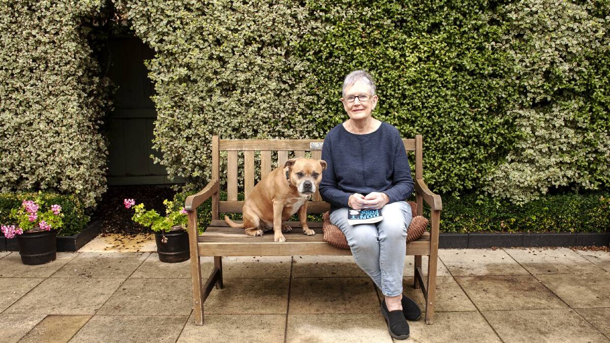 SURVIVOR: Wendy with dog Maisie, who along with husband Tim, provided much support through the years of Bradley Edwards's trial