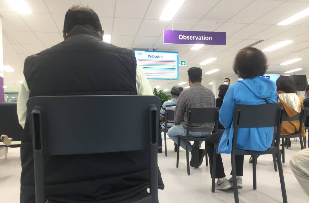 The observation area at Sydney's major vaccination hub.