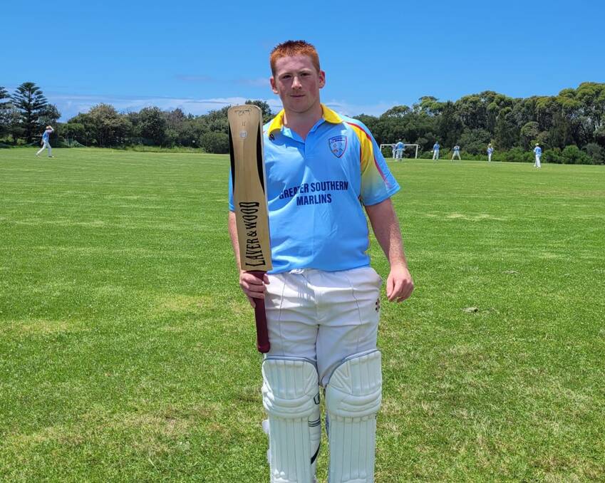 Raise the bat: Jackson Ingram slammed nine fours and four sixes en route to 88 from 76 balls against Illawarra on Sunday. Photo: Shoalhaven District Cricket Association.