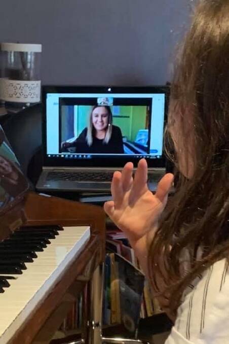 Natalie on screen during a one-to-one lesson with a student. Photo supplied.