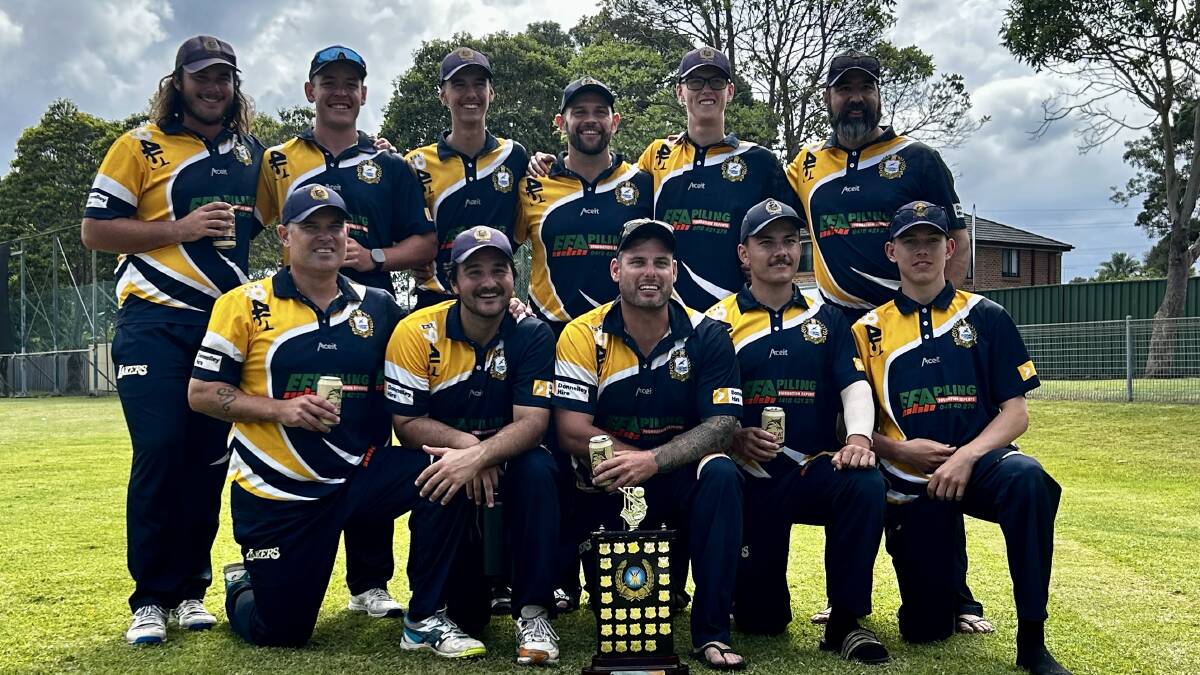 Lake Illawarra celebrate beating Berry-Shoalhaven Heads in the South Coast cricket final at Geoff Shaw Oval on Saturday, March 23. Picture supplied