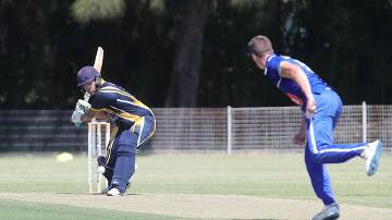 Kerrod White, pictured here batting against Shellharbour, hit a quickfire 79 for Lake Illawarra against Kookas on Saturday, February 3. Picture by Sylvia LIber