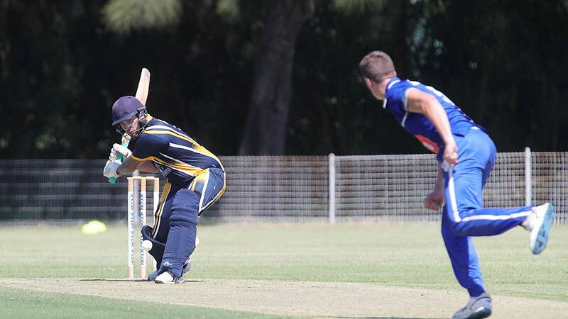 Kerrod White, pictured here batting against Shellharbour, hit a quickfire 79 for Lake Illawarra against Kookas on Saturday, February 3. Picture by Sylvia LIber