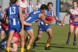 Figtree Kangaroos player-coach Brandon Lagana pictured here playing against the Wollongong Bulldogs in June, 2023. Picture by Sylvia Liber