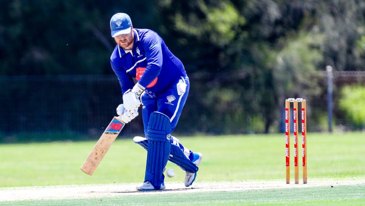 Shellharbour captain Ned Taylor batting in a recent South Coast cricket game. Picture by Adam McLean