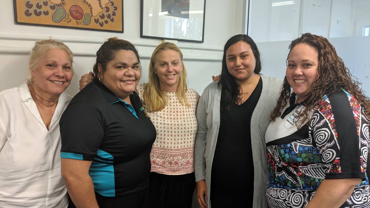 DATE CHANGE DEBATE: Waminda health centre will remain open on the Australia Day public holiday. (From left to right) Aunty Lynn Wellington, Cleone Wellington, Faye Worner, Trish Deaves and Marlene Longbottom. 