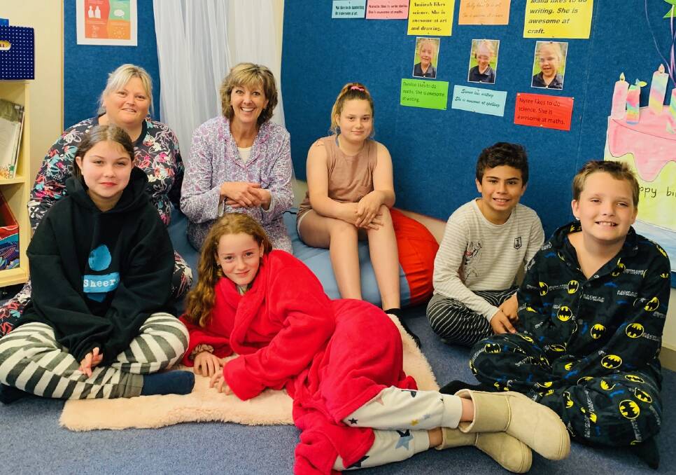 PJ DAY: Mogo Public School students and staff rehearse for a virtual PJ party with Gladesville Public School.