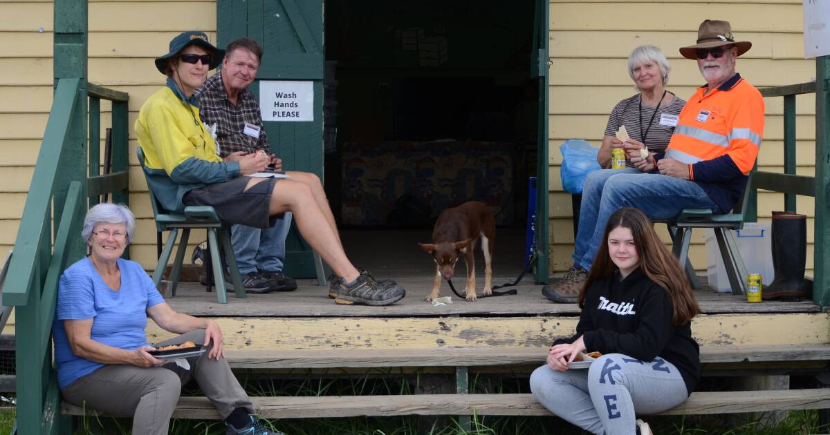 BASE: Blaze Aid volunteers, mostly made up of enthusiastic grey nomads and backpackers, camped at the Moruya Showground. 