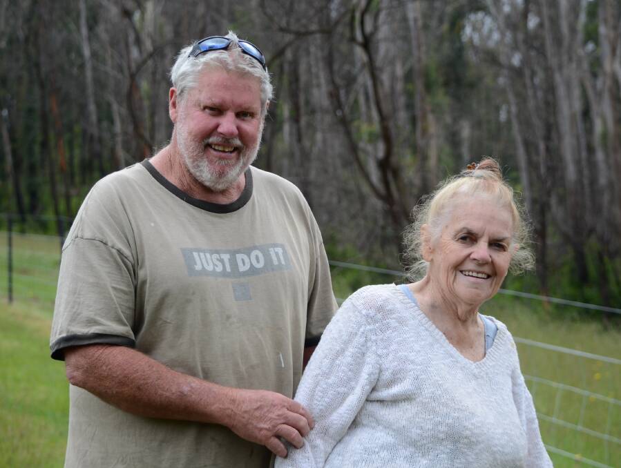 GRATEFUL: Nerrigundah residents Lyle and Barbara Stewart say Blaze Aid volunteers saved them six months' of fencing work after their home burnt down on New Year's Eve.