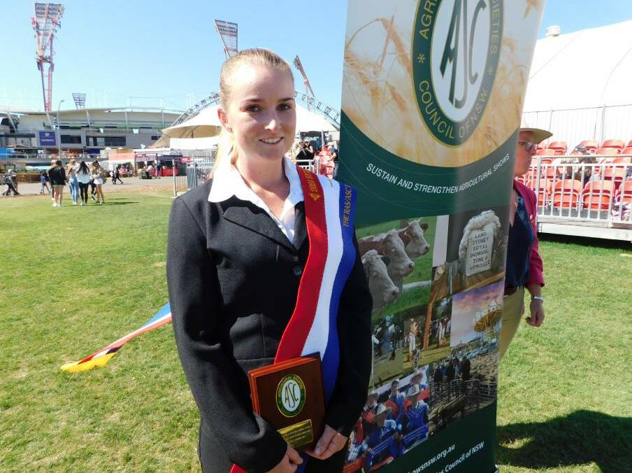 Brittany Legge, Nowra, wins the RAS/ASC dairy cattle young judges competition state final.