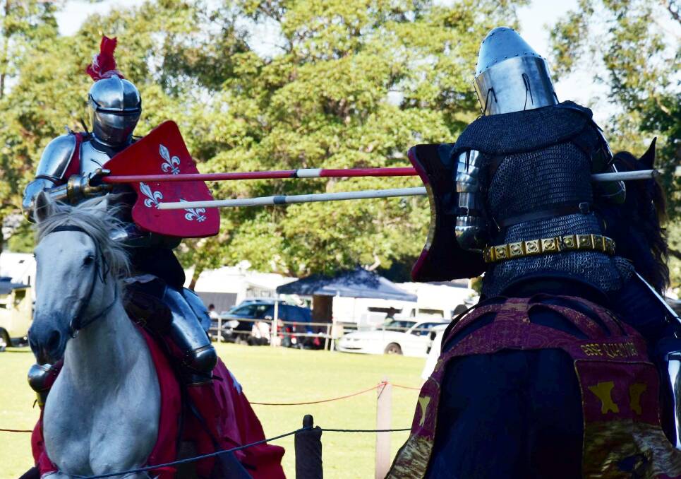 SPECTACULAR: Heavily armored noble knights on horseback galloping at each other with lances is a sight not to be missed this weekend. 