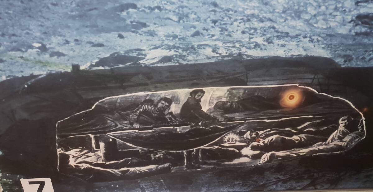 JOURNEY: An image depicting how Shackleton's crew lived on Elephant Island is part of the exhibition. 