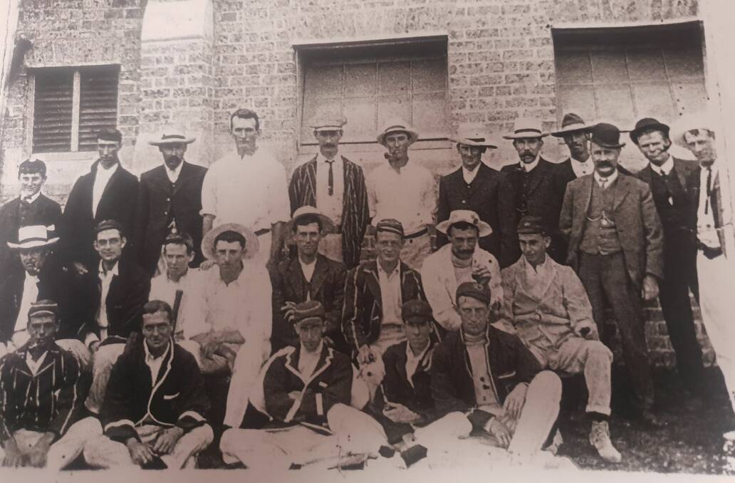 Oswald Sullivan (back row, fifth from right) with his fellow cricketers. Photo: Shoalhaven Historical Society.