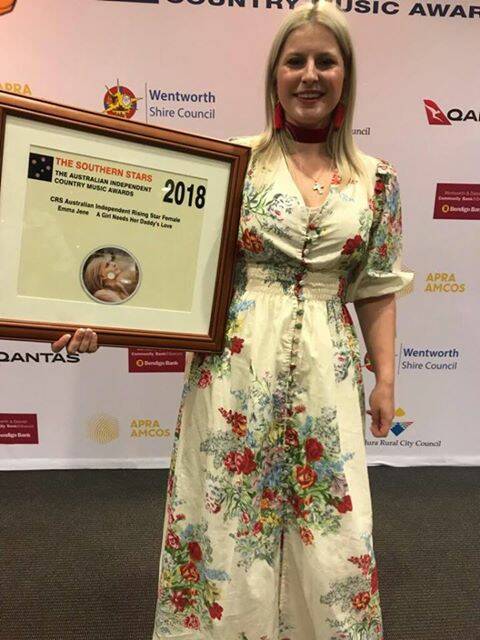COUNTRY STAR: Nowra's Emma Jene recently won an award at the Mildura Country Music Festival. 