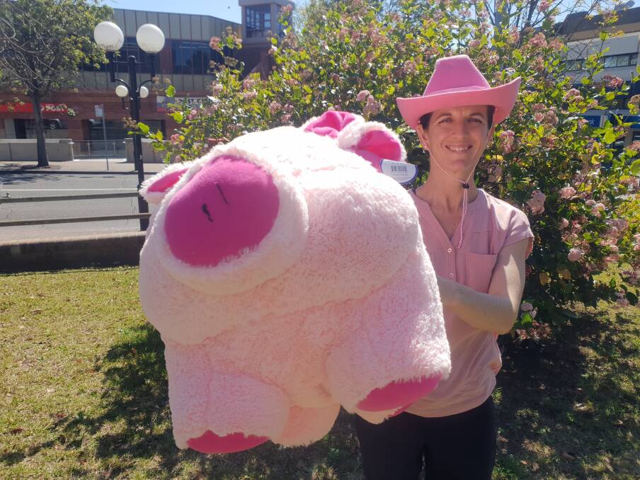 PINK FARMYARD: A 'name the pig' competition will be another addition to this year's Big Pink Breakfast. Organiser Carla Balsar encouraged everyone to join on the 'Pink on the Farm' fun, raising funds for Love Your Sister. 
