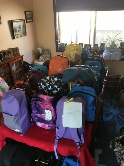 Shirley also donates backpacks for girls and teenagers in need. Photo: supplied.