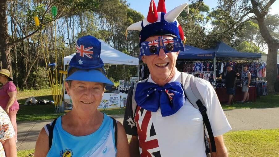 Robi and Paul Russell enjoy this year's Mollymook Markets on Australia Day.