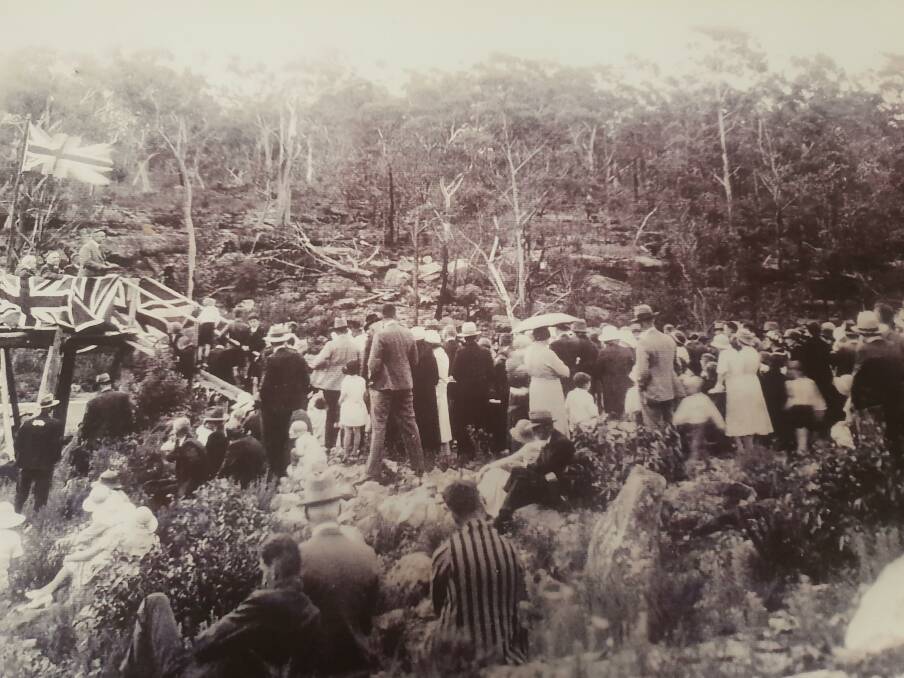 WELL ATTENDED: The opening of the Flatrock Creek dam in late 1934. Photo: Shoalhaven Historical Society. 