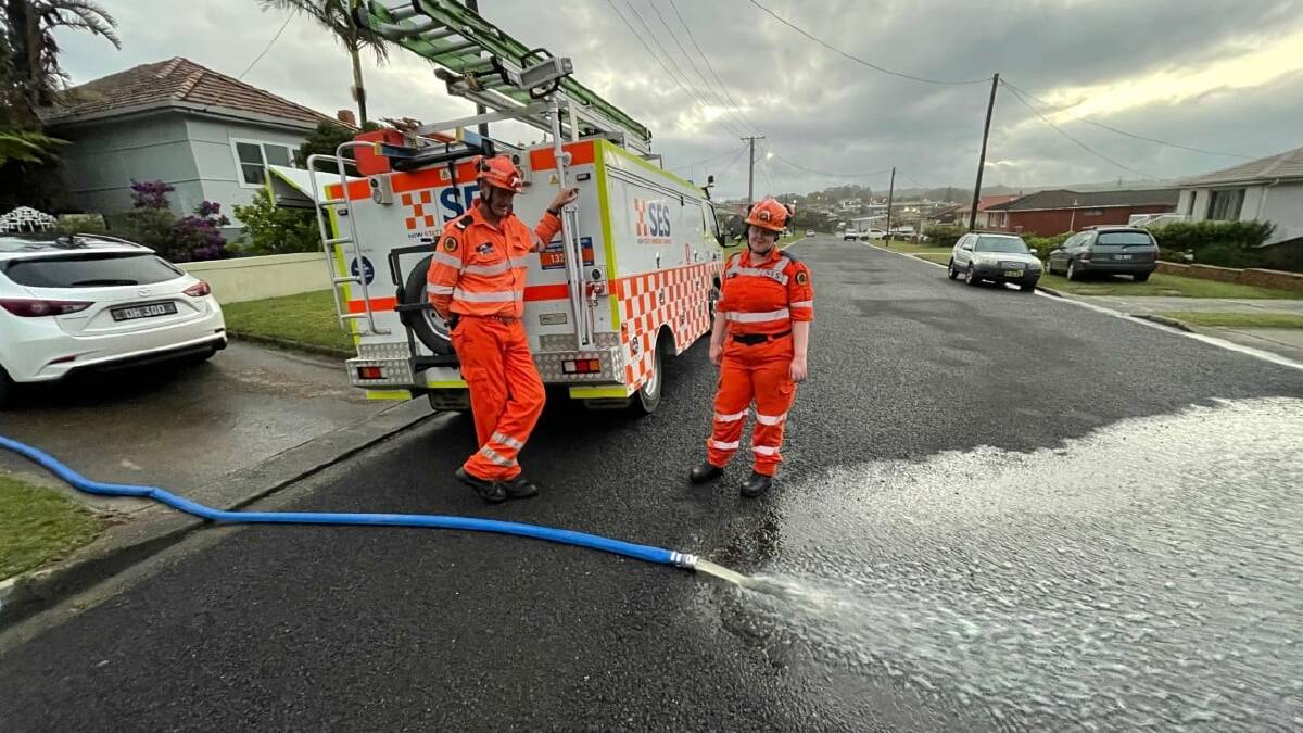 SES crews were kept busy pumping water out of a house last night. Photo: NSW SES Ulladulla Unit Facebook.