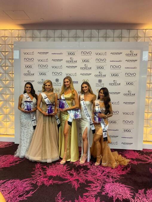 FINALISTS: Alana Byrne (second from right) is a finalist in the Miss World Australia pageant. Photo: supplied. 