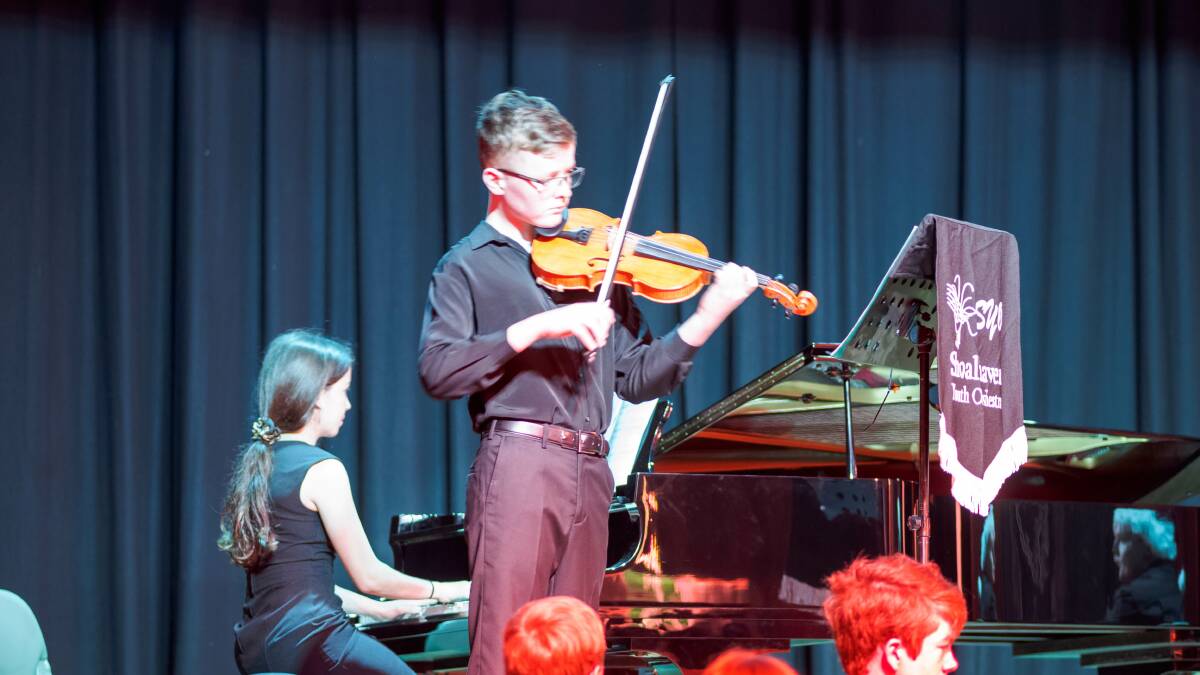 Ilona Gray (accompaniment), James Paterson (violin solo) Photo: supplied.
