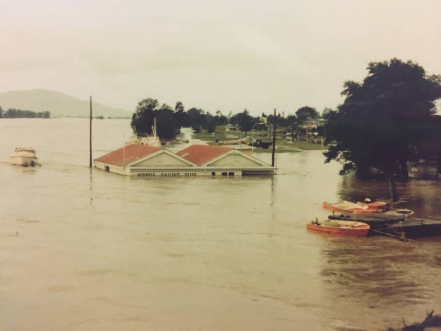 FLOOD MEASURE: The Nowra Sailing Club almost went under in the 1978 floods. Photo: Shoalhaven Historical Society. 