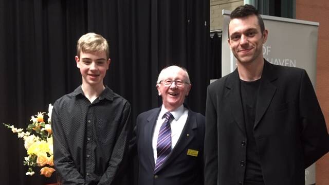 Arthur Bowcher and Luke Bowen, finalists in the Open Piano Championship. Photo: supplied. 