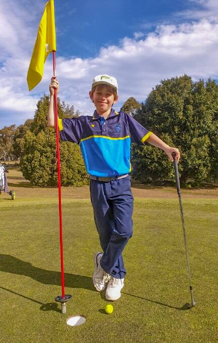Eight-year-old Charlie Curyer will be competing against an older field at the upcoming State Golf Championships. Photo: supplied.