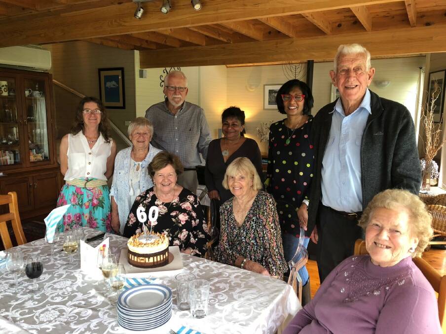 HELPING HANDS: Joan Bray (second from right, front) with fellow members of the Children’s Medical Research Institute Kangaroo Valley Fundraising Committee. The committee is celebrating its 60th anniversary this year. 