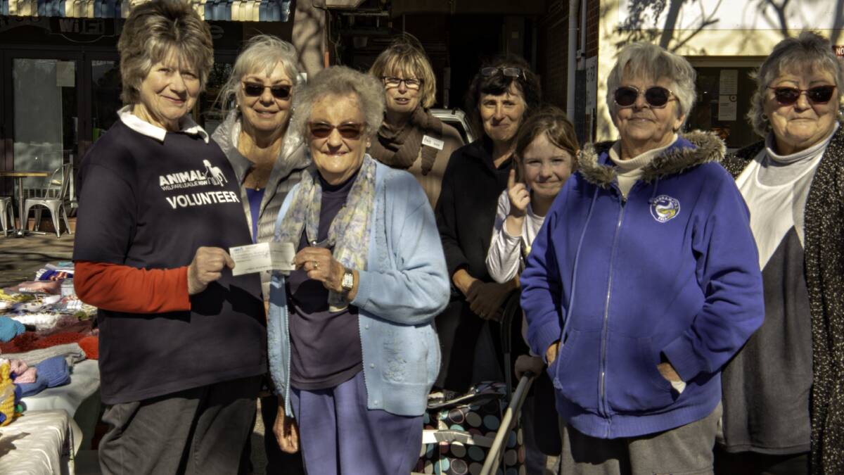 APPRECIATED: Dorothy Arnold of Werninck Craft Cottage presents a cheque for $700 to Mary Lumsden of the Shoalhaven Branch of AWL NSW. Photo supplied. 