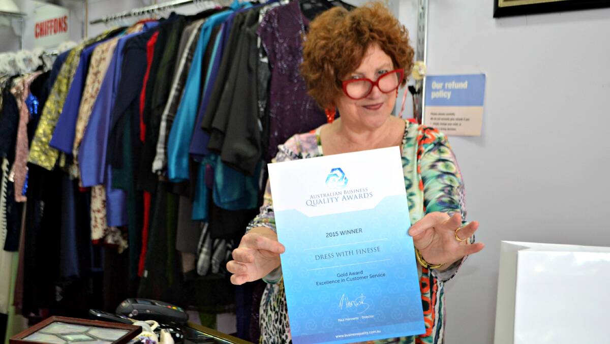GOLD STAR: Dress with Finesse owner, Brenda Jacob is celebrating after winning a Gold Award Excellence in Customer Service. 