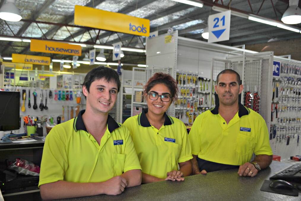 DAVID VS GOLIATH: Kel Turner and Teasha and James Stewart of Stewart's Hardware Nowra are hoping to provide a different style of business in a market ruled by hardware giant Bunnings. 