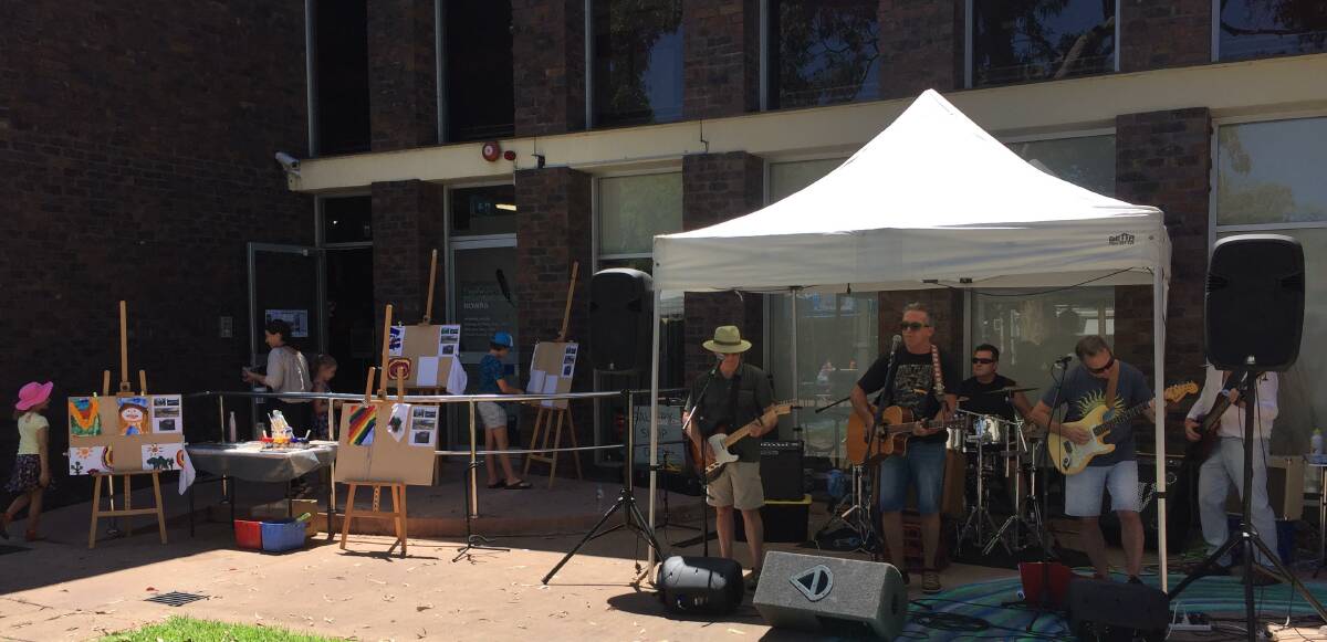 MUSIC FOR ALL: Local band Edgehogs play at the festival. 