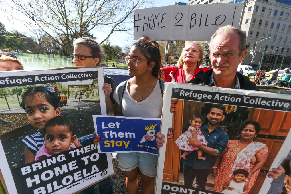 Protesters urging the federal government to allow an asylum seeking family to return to Biloela in rural Queensland. Picture: Getty Images