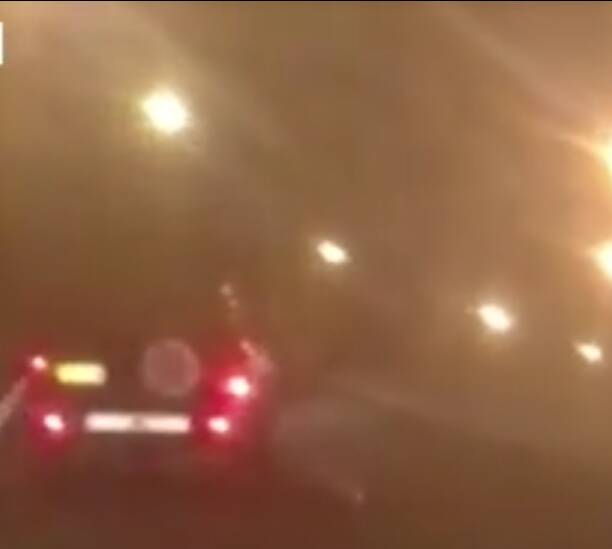 The Nissan was allegedly captured on video swerving all over the road. Photo: Nine Network News