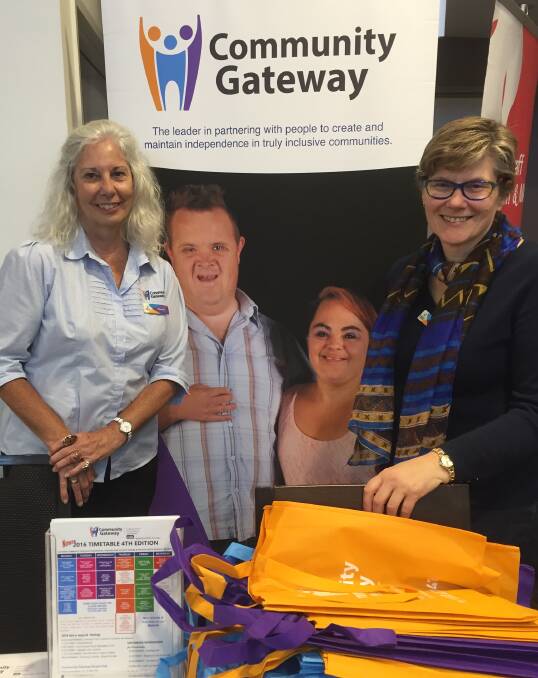 Rhonda Parker and Susan Mayer from Community Gateway at the expo held at Bomaderry Bowling Club.
