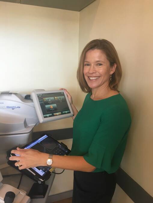 LOOK AHEAD: Nowra optometrist Louise Winkler with some diagnostic equipment. 