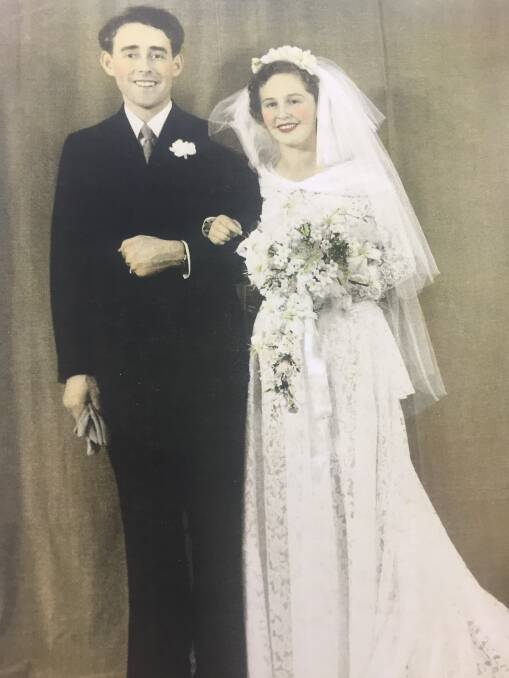 EARLY DAYS: Jack Bramley and Shirley Jean McKenzie on their wedding day in 1950. Little did they know they were at the start of a 70-year journey.