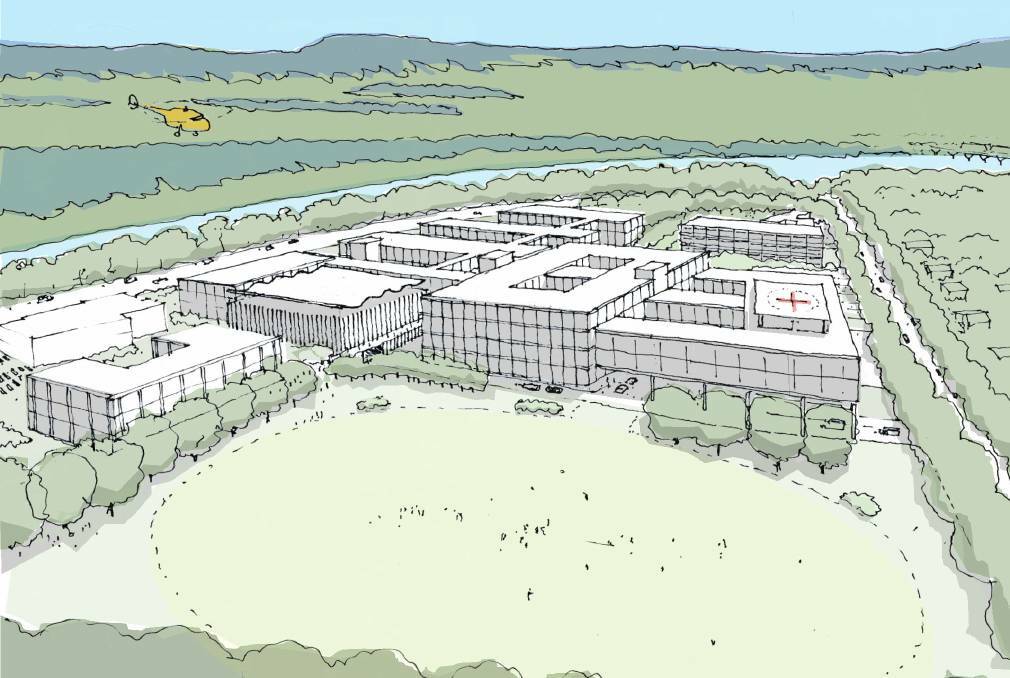 An artists impression of what Shoalhaven District Hospital might look like under the proposed master plan released in June 2018.