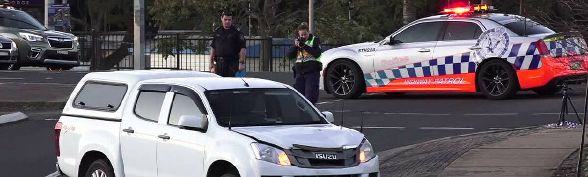 Police photograph the scene of a collision between a ute and a teen on a BMX bike on Sunday, July 5. Investigations are ongoing. Photo: Dave Cunningham TNV.