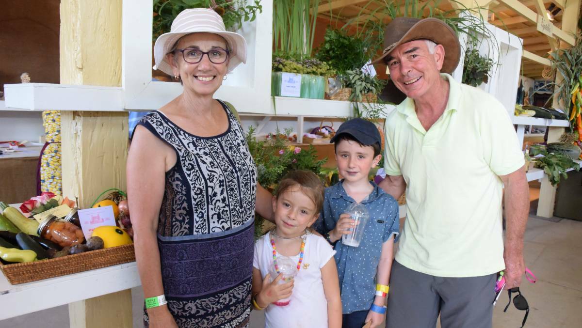Fun times: Florence, Henry and Richard Hargreaves having a blast at the 2019 Kangaroo Valley Show.