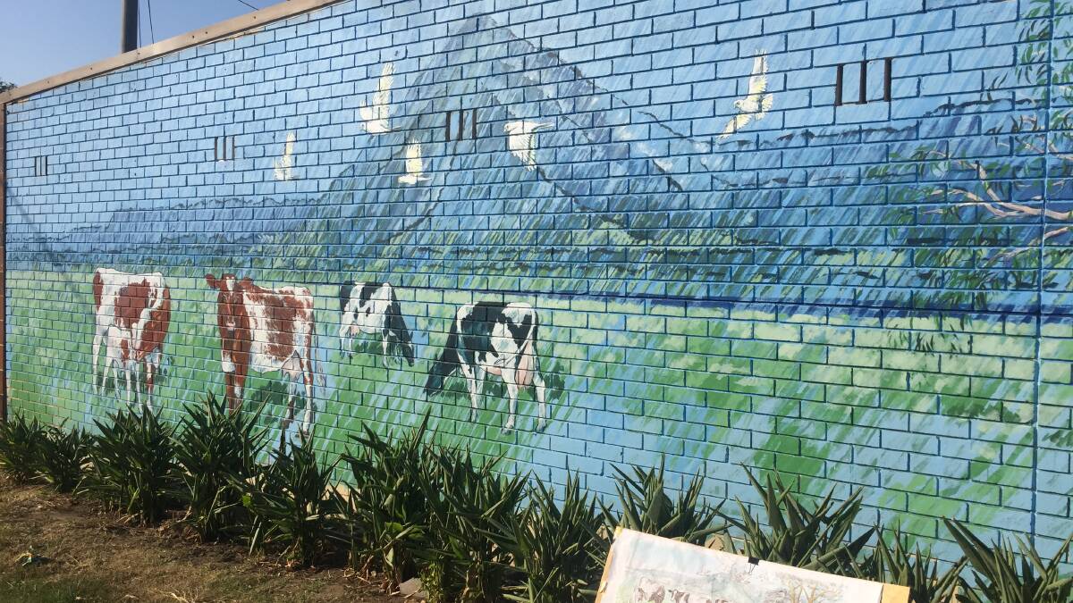The new mural features Illawarra Shorthorn cattle.