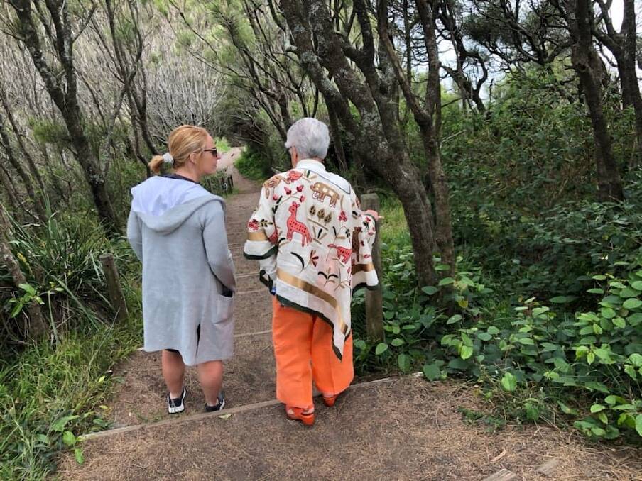 Ms Christensen and Aunty Ruth Simms, OAM, while filming.