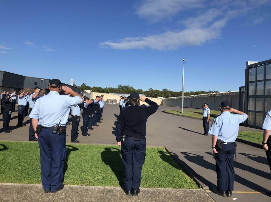 Mick Reid is honoured on his last day as Governor of South Coast Correctional Centre. Image supplied.
