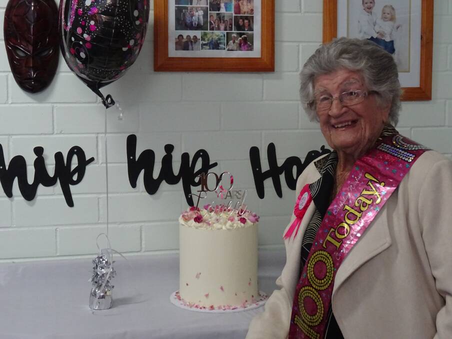 Gwen at her 100th birthday celebrations. Image supplied.