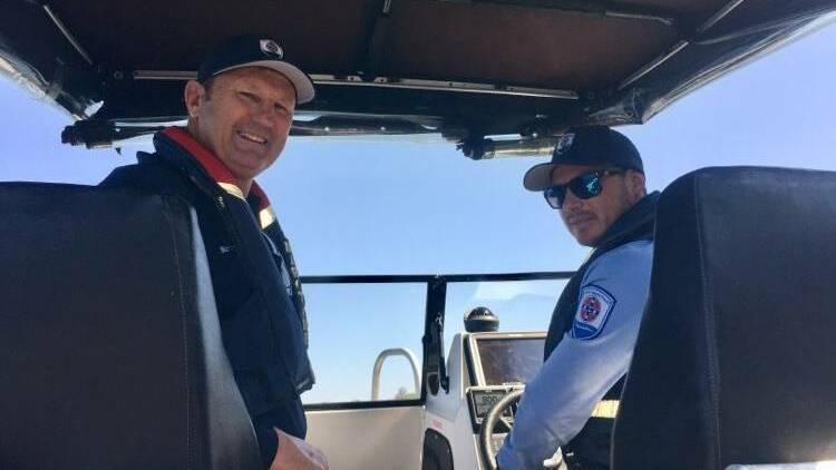 BE PREPARED: Principal Manager South, Greater Sydney, Darren Schott and Boating Safety Officer Graham Phillis on the Shoalhaven River on Friday, October 2.
